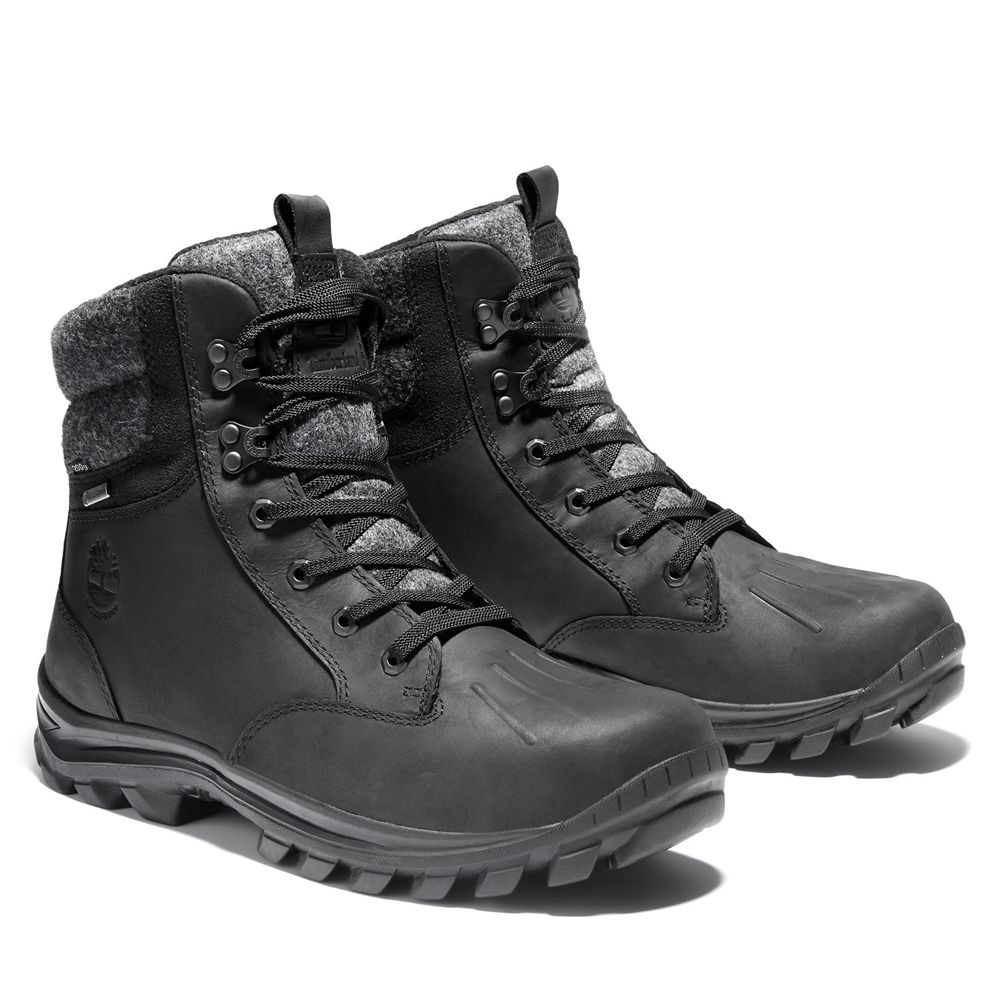 Bocanci De Zapada Timberland Barbati Negrii - Chillberg Mid Waterproof - Romania - JHCXRL048